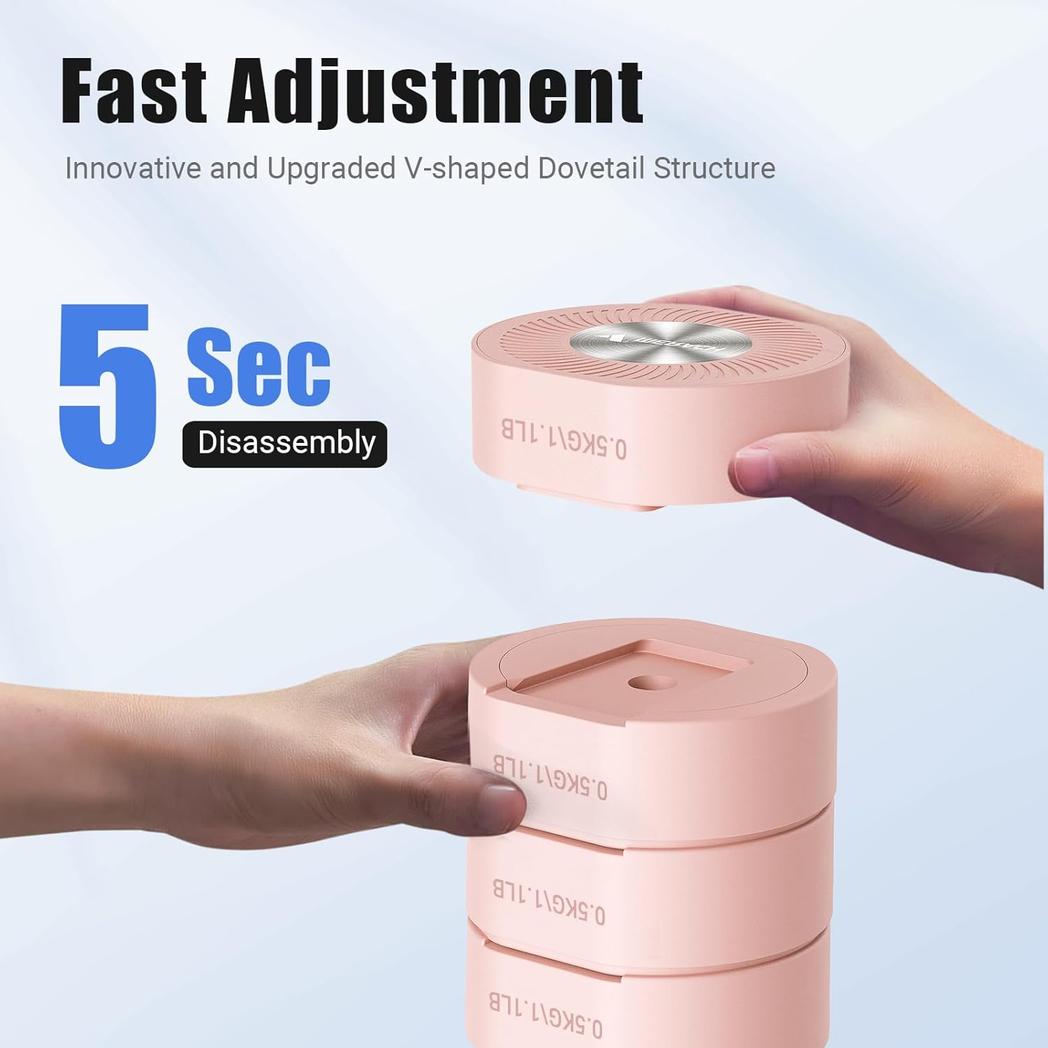 MERACH Adjustable Dumbbell Set Weights of 2, Soft-Touch Grip Anti-Slip Handle Dumbbells, Macaron Colors Exercise&Fitness Dumbbells,Each 1/2/3/4 Kg, 4 in 1 Hand Weights Dumbbells Set for Women - Black image number 6