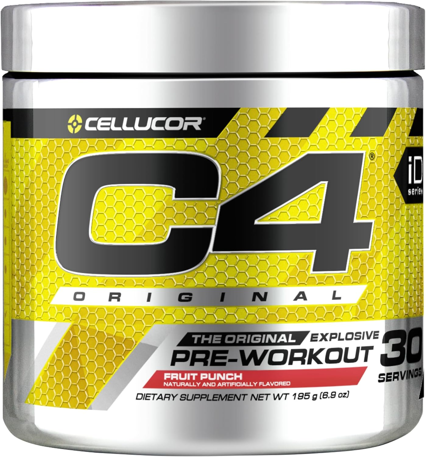 Cellucor ID Series C4 Pre Workout Original Icy Blue Raspberry, 30 Servings