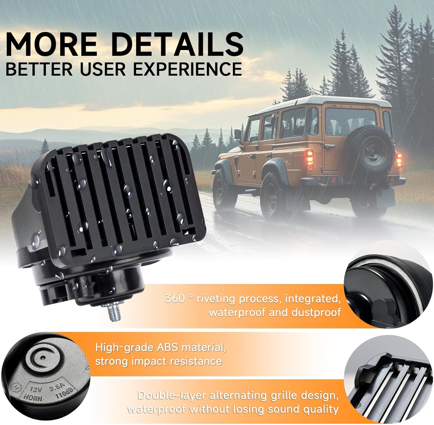 Car Horn for Honda Civic CRV Odyssey Accord Pilot Passport Fit Insight Ridgeline, Acura MDX RDX Integra Auto Horn for Honda Loud Dual-Tone image number 3