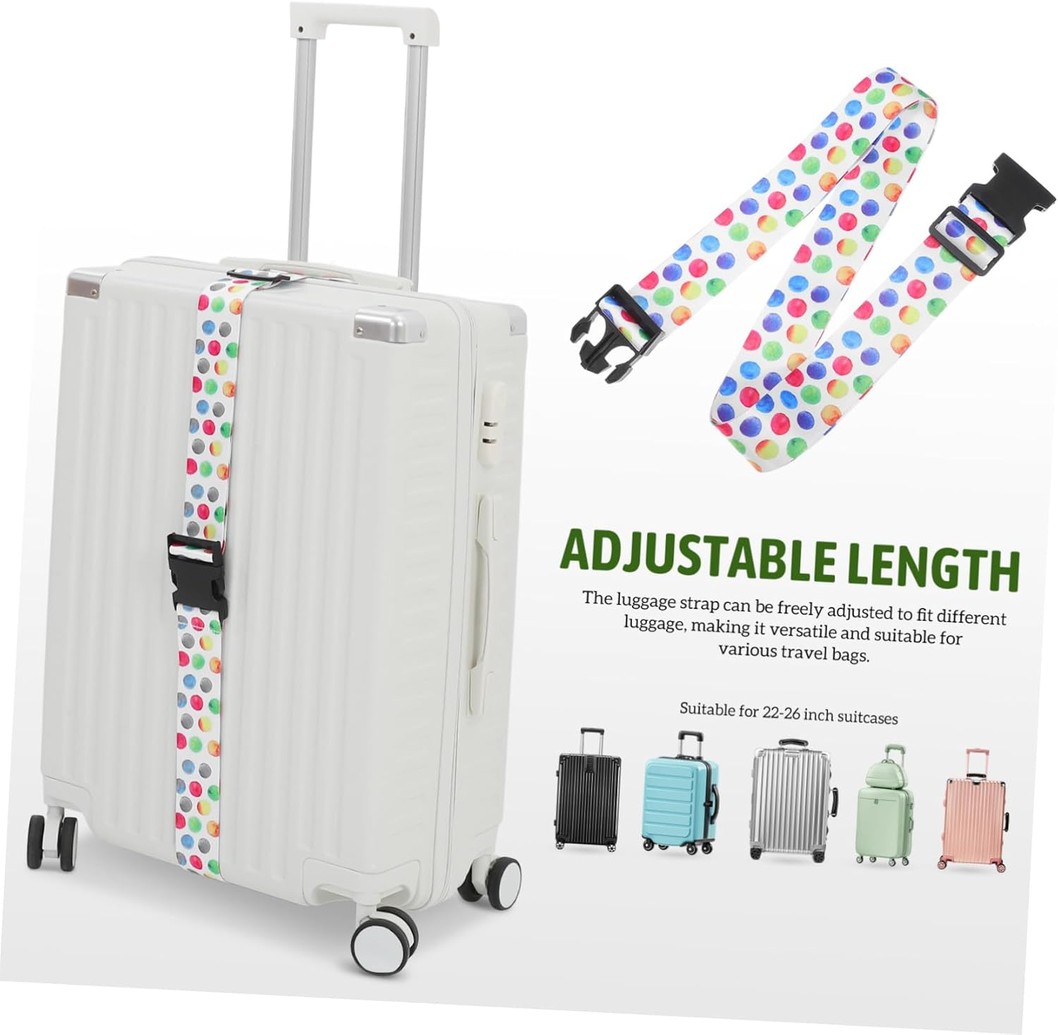 TOPPERFUN Lockable Luggage Straps Travel Luggage Belt for Suitcases Secure Bag Strap Lock Material for Carry Bag Travel Gear image number 1