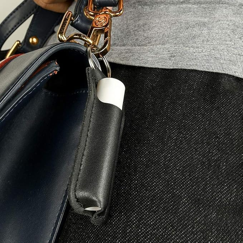 4Pcs PU Leather Lipstick Lip Balm Case Holder Portable Keychain Lipstick Storage Bag Protector Sleeve Pouch for Women Girls (Black, One Size) image number 2