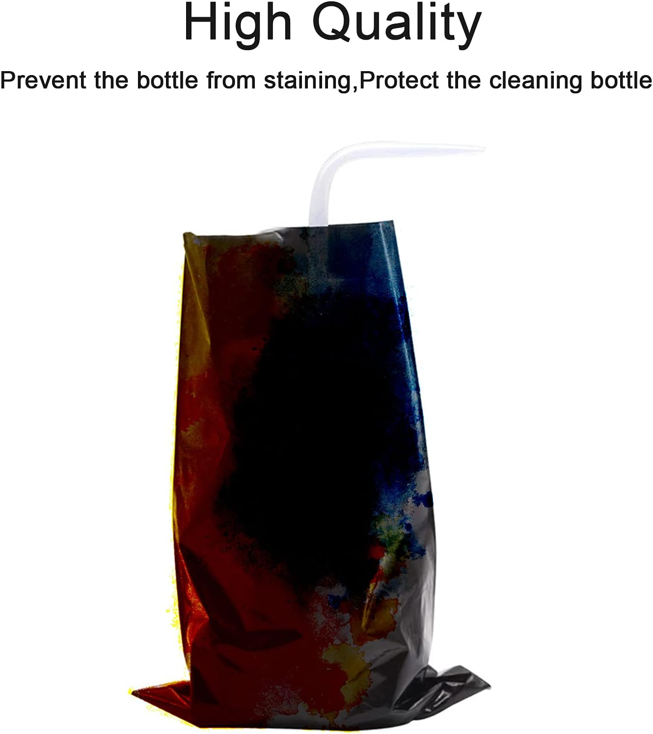 HHUK 250Pcs Tattoo Wash Bottle Bags,6Inx9In Black Thicken Odorless Disposable Squeeze Bottle Bags,For Tattoo Bottles Tattoo Supplies Tattoo Kits (Black) - Blue image number 4