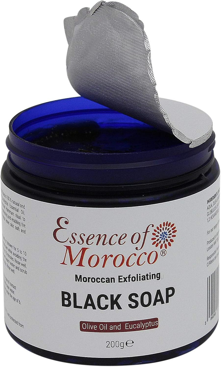 MOROCCAN EXFOLIATING BELDI SOAP with EUCALYPTUS ESSENTIAL OIL - SAVON NOIR - HAMMAM RANGE image number 3