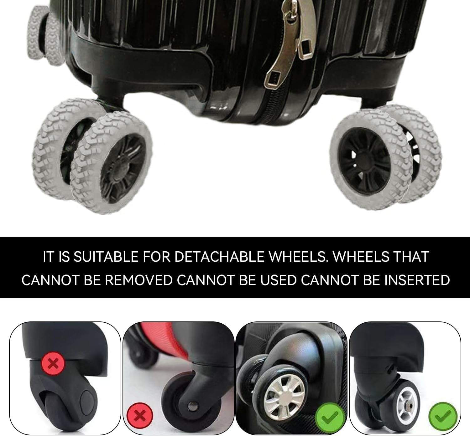 24-Piece Luggage Wheel Cover, Scratch-Resistant Wheel Cover, Replacement of Suitcases, Suitcases, Luggage Tyres