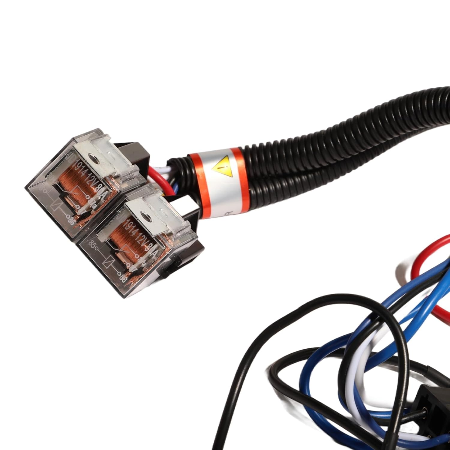 H4 Headlight Harness Headlight Relay Wiring Harness Kit, 4 Headlight H4 Headlamp Light Wiring Harness with Ceramic Plugs Fix Dim Flickering Headlights for Halogen Conversion image number 5