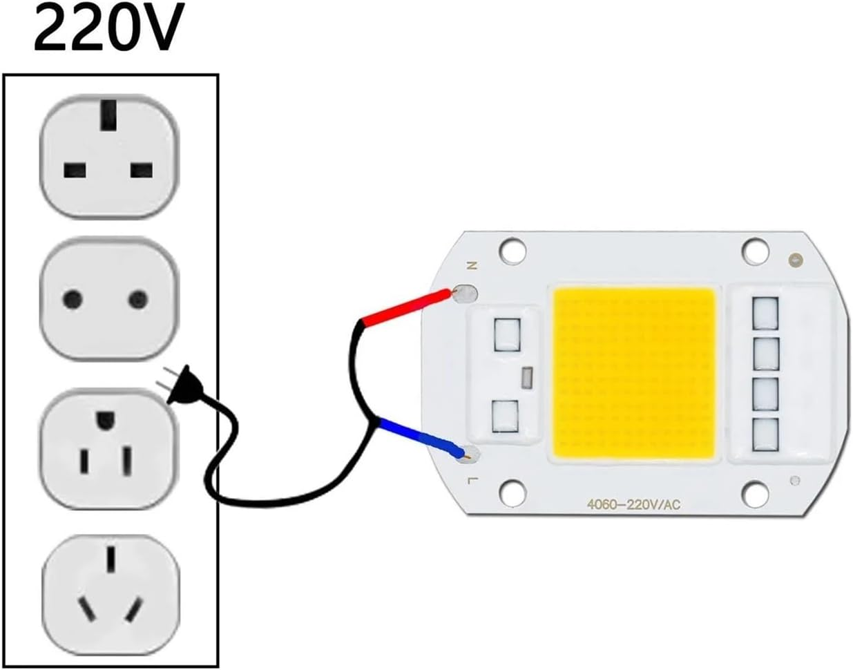 5Pcs a Lot 50W AC220V LED COB Chip Engine Smart IC Chips for DIY LED Floodlight Spotlight Lamp(Warm White 3000K) image number 1