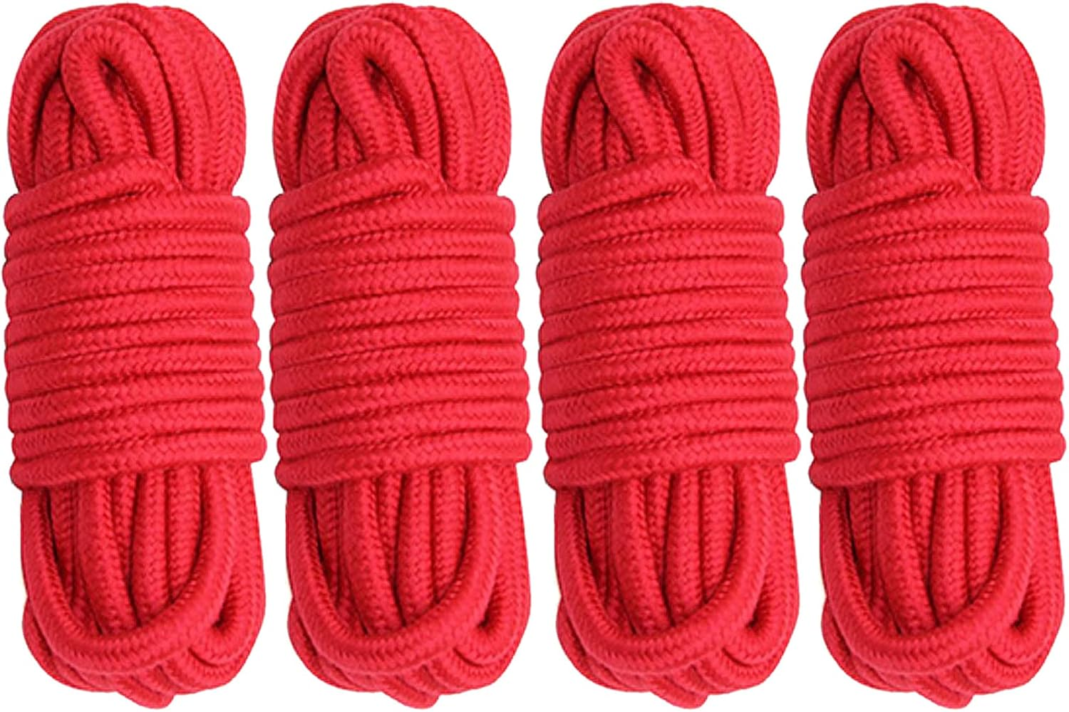 Cosymate Soft Cotton Rope Binding Rope All Purpose Thick Cotton Twisted Knot Tying Rope, 8Mm Diameter, 5M Long, Pack of 4, Black image number 2