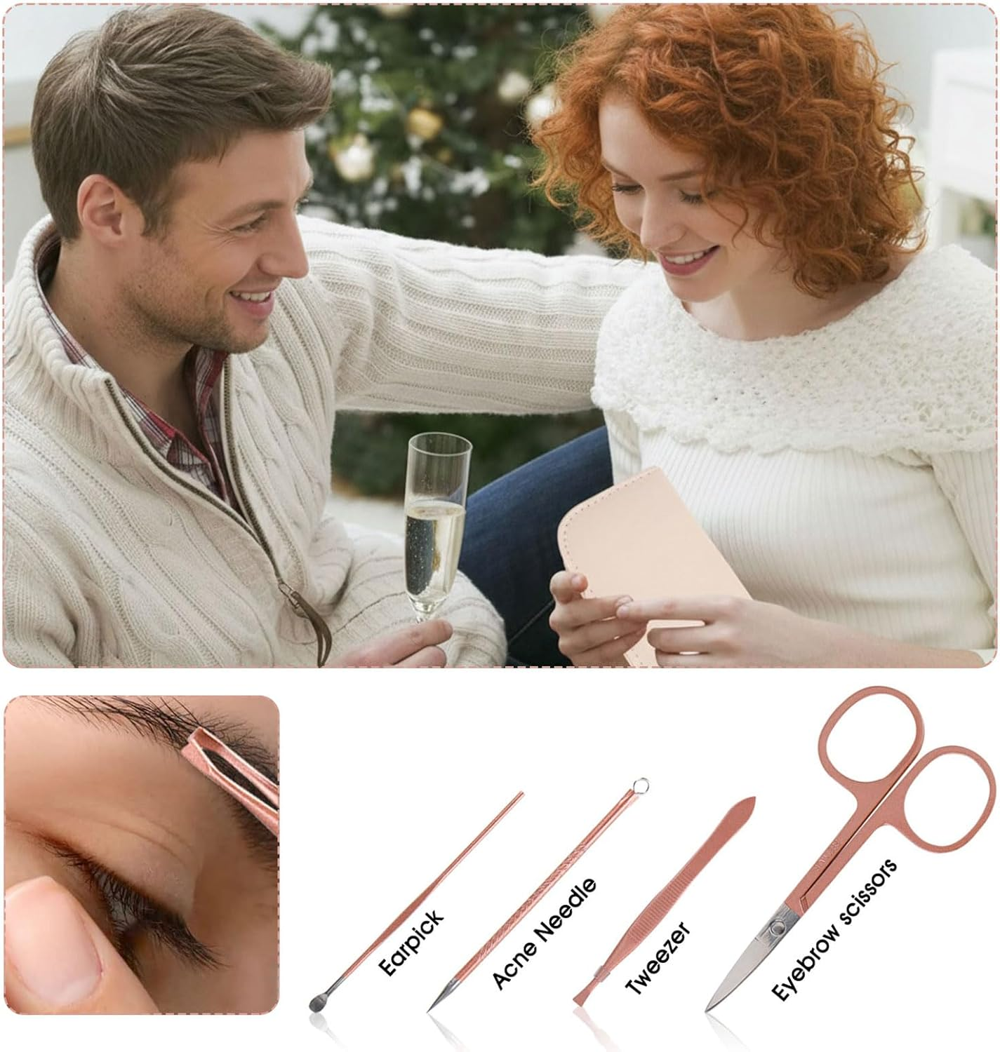 12-Piece Professional Manicure and Pedicure Kit with Nail Clippers and Beauty Tools for Home and Travel, Gift Sets for Women - Ermaoo image number 5