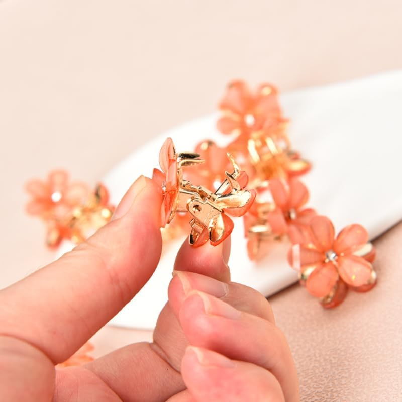 10 Pcs Small Flower Claw Clip Flower Hair Clips for Women Girls Flowers Hair Barrettes Flower Hair Accessories for Women No Slip Styling Flower Hairpin image number 3