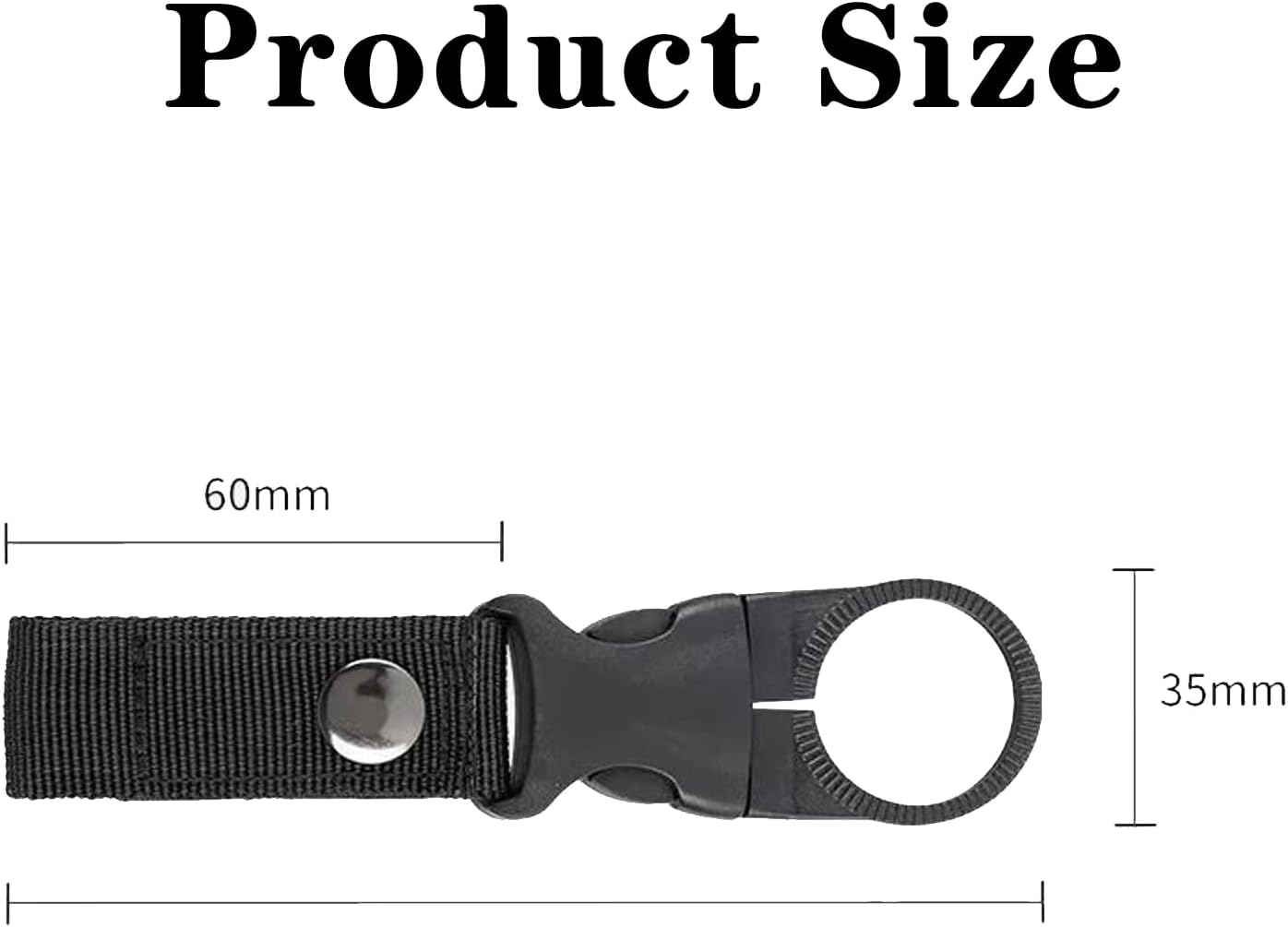 3 Pcs Water Bottle Holder with Belt Clip,Adjustable Hanging Buckle Clip for Backpack & Belt,Hands-Free Outdoor Accessories for Hiking, Camping (Black) image number 3