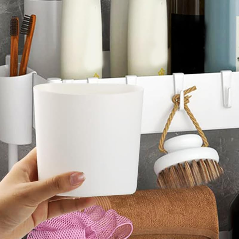 STOBOK 4Pcs Storage Basket Rolling Cart Storage Cups Tabletop Sundries Container Rolling Storage Bin Cart Pen Plant Cart Small Hanging Bucket for Home and Office, White image number 4