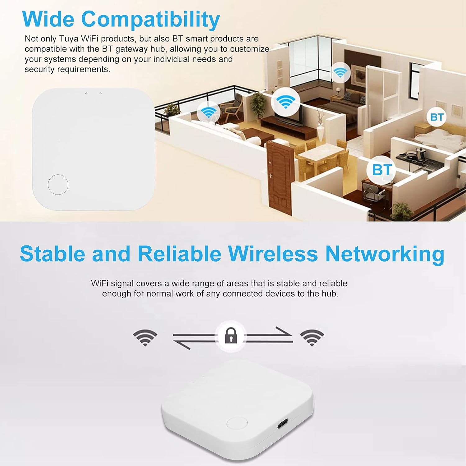 Staright Wifi + BT Hub Smart Gateway Hub Smart Home Bridge Smart Life APP Wireless Remote Controller via Home App Control image number 2