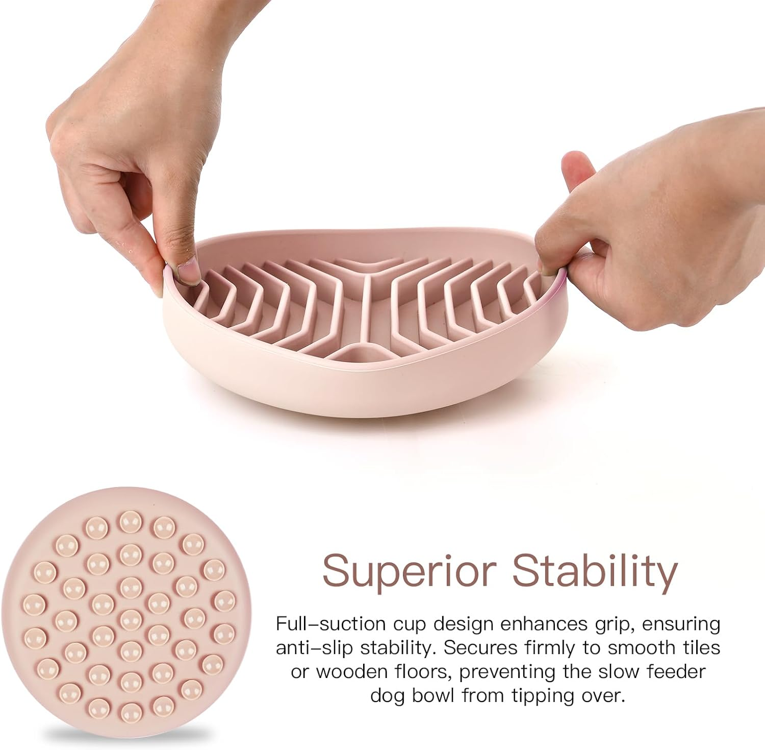 Slow Feeder Dog Bowls, Puzzle Silicone Dog Feeding Bowls with Suction Cups, Anti-Choking, Non-Slip Design, Reduces Boredom, Anxiety, Ideal for Medium to Small Dogs & Cats - XAQMHSW (Pink) image number 4