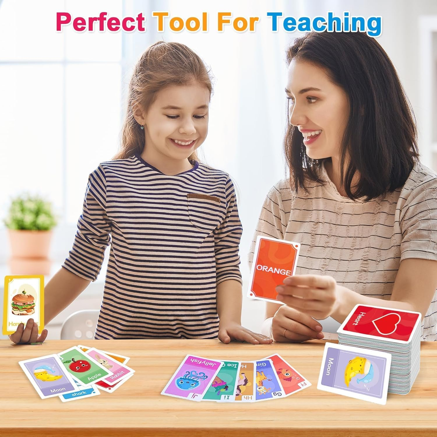 Toddler Flash Cards, Set of 58 Alphabet, Letters, Colors, Shapes and Numbers, Baby Learning Cards, Educational, Preschool, Toddler Flashcards, Double-Sided, for Toddlers 1-4 Years image number 6