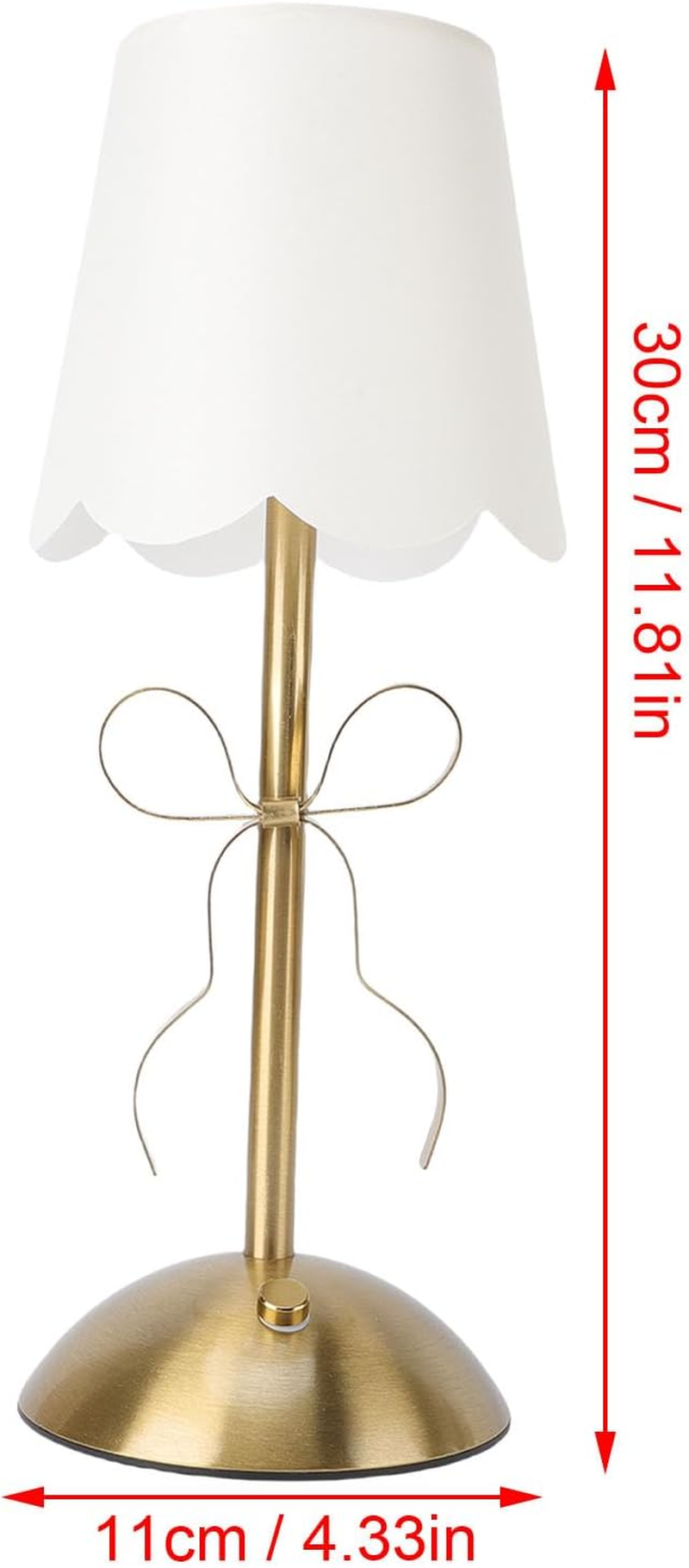 GOWENIC Cordless Bedside Lamp, Single Cute Bow Table Lamp with Fabric Shade, 1200Mah Rechargeable Battery, for Bedroom Dining Patio image number 5