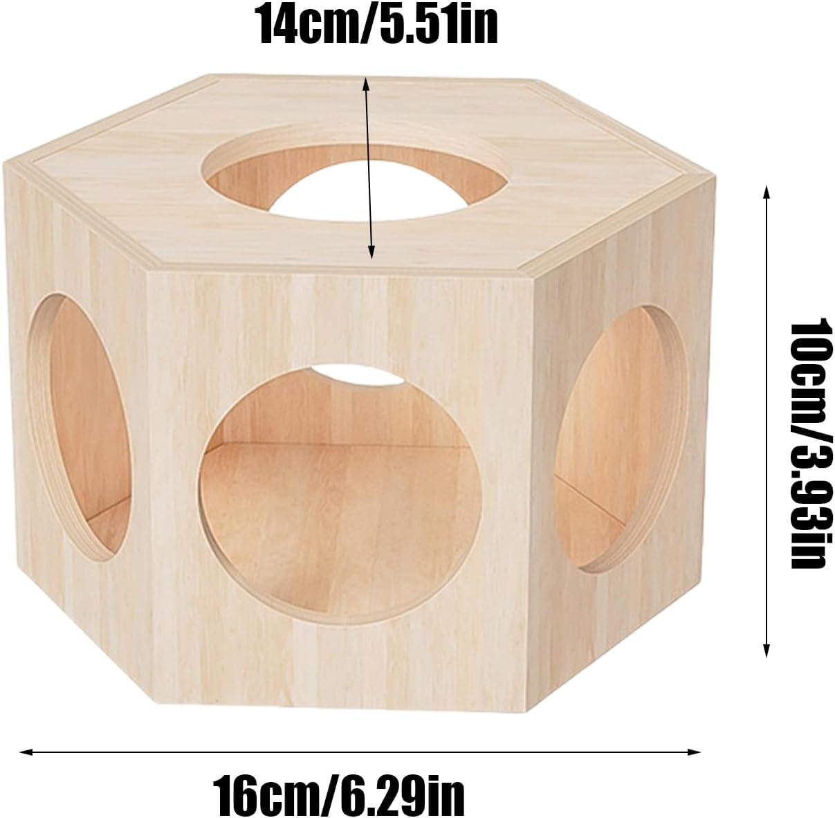 Hamster Cage Hide Out, Wooden Hamster Toys, Small Animal Cage Accessories Pet Supplies Maze D&eacute;cor for Gerbil Mice Chinchilla Guinea Lemmings image number 5