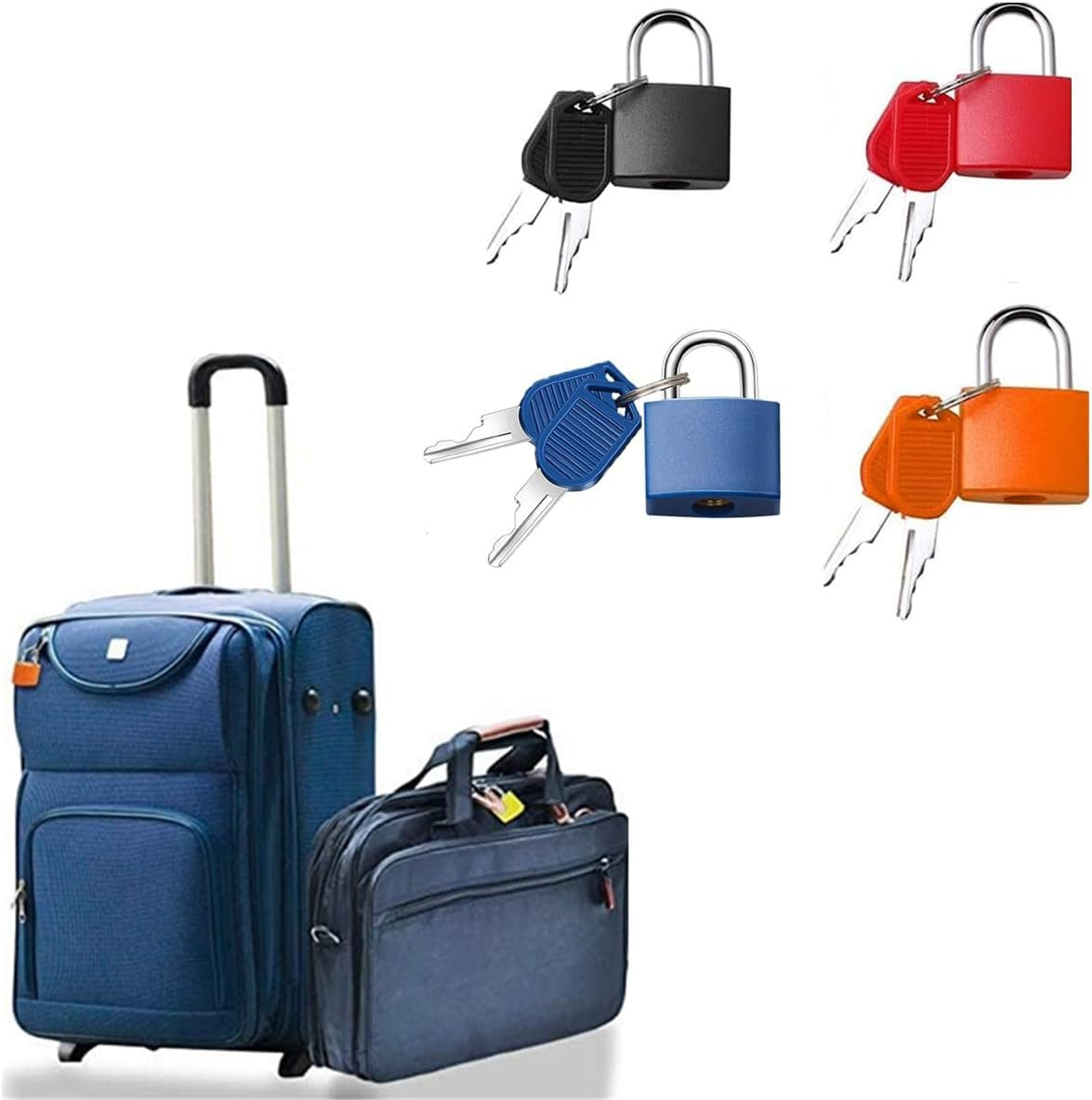 4 Pcs Luggage Locks and Mini Suitcase Travel Locks, Backpack Pad Small Lock Multicolor Padlocks， Locks with Keys for Luggage Bags,Suitcase,Lockers,Laptop Bag,Toolbox Lockerlock image number 4