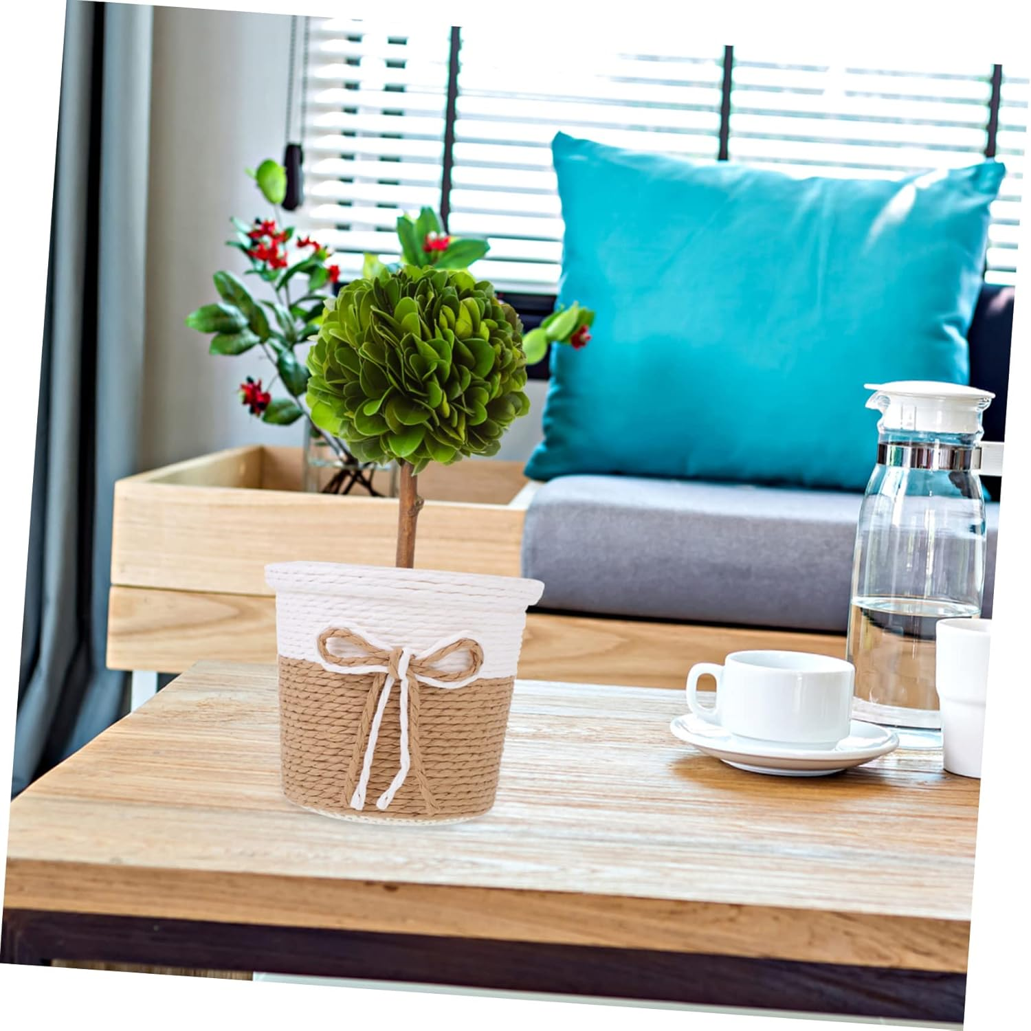 Levemolo 2Pcs Planting Baskets Versatile Nursery Pots for Flowers Cacti and Storage Creative Woven Design for Indoor and Outdoor Gardening image number 4