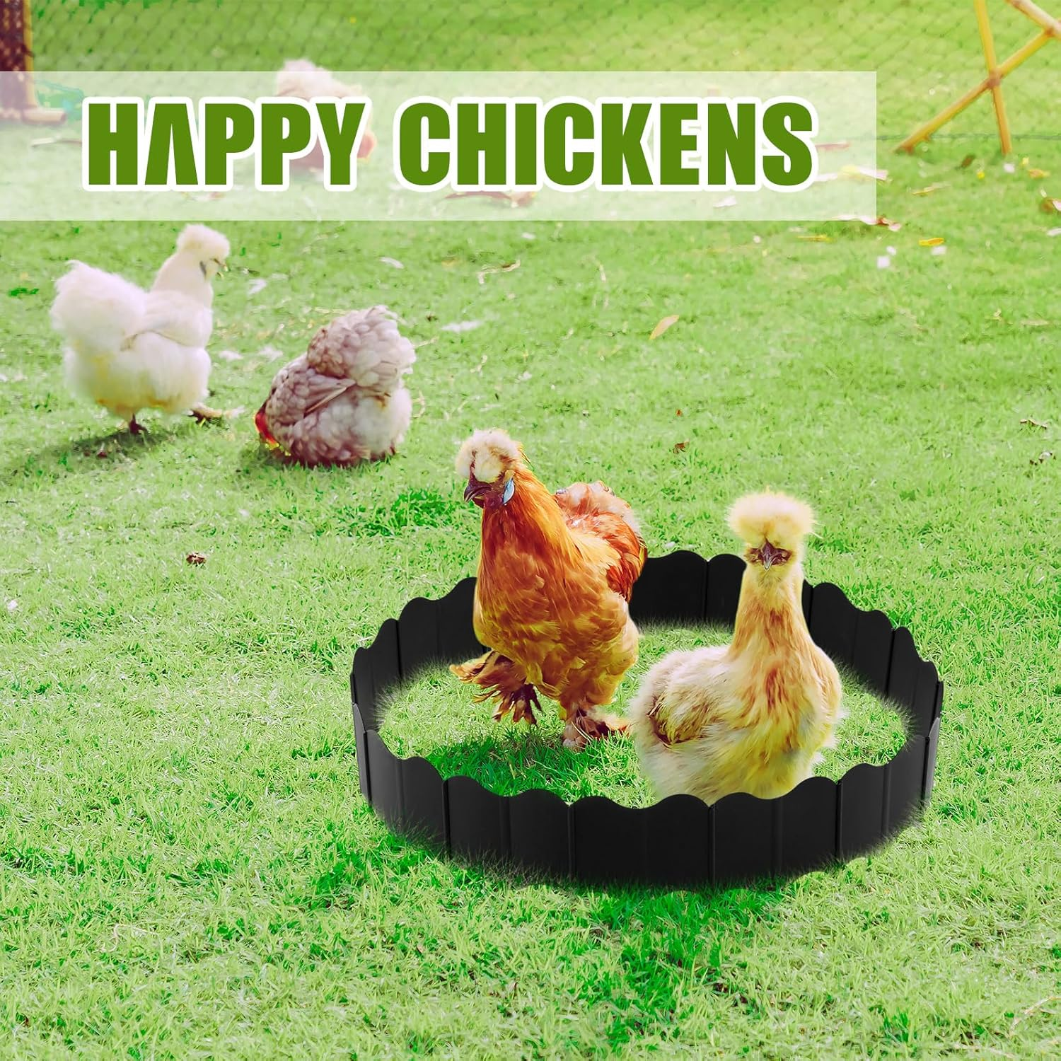 1 Set Large Chicken Dust Bath Tub 18.5'' Dia X 5.5'' H Bottomless Design round Adjustable Chicken Coop Cleaner Container Dust Bath for Essential Coop Accessory image number 5