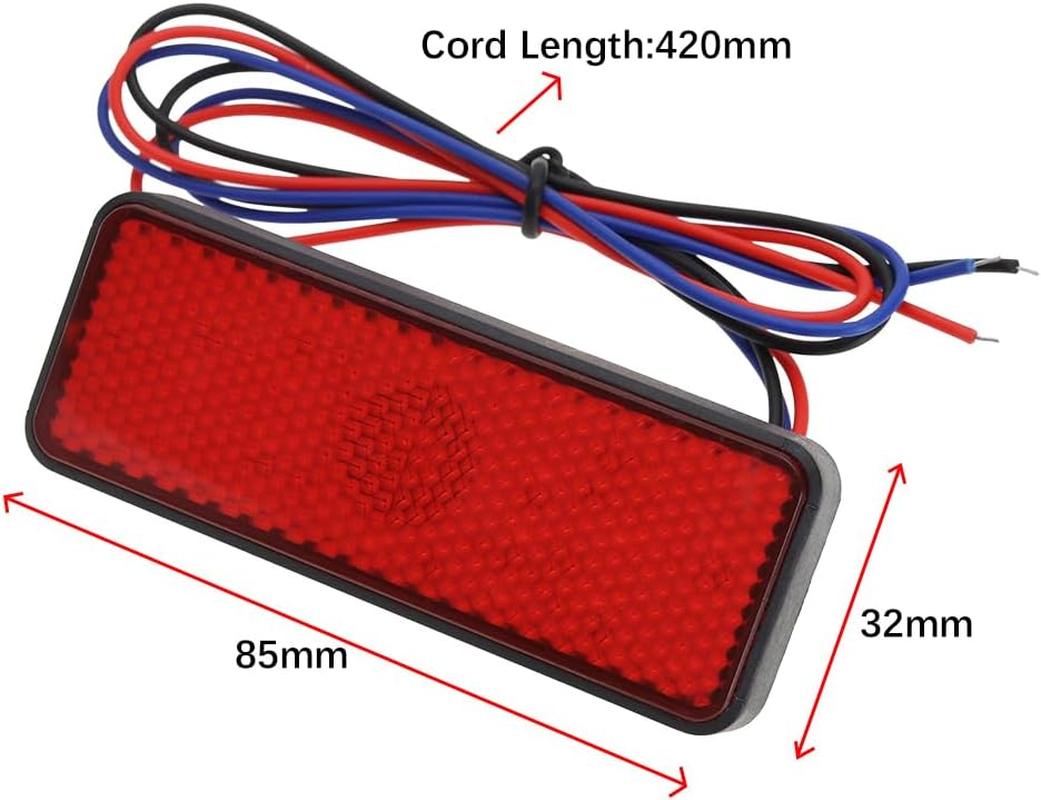 SING F LTD 2PCS Red 12V 24 LED Motorcycle Tail Light Turn Signal Light Rectangle LED Reflector Tail Brake Light Stop Lamp of Motorcycles/Scooters/Atvs/Bicycles/Tricycles image number 2