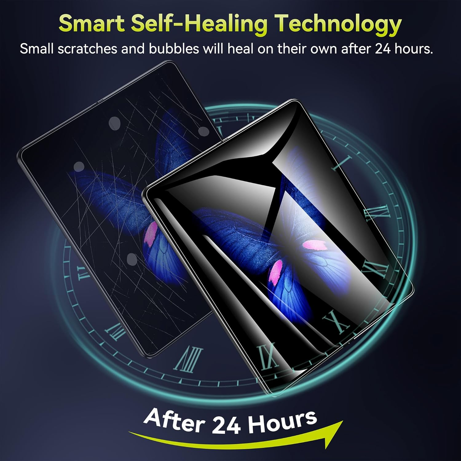 WSKEN for Samsung Galaxy Z Fold 5 / Z Fold 4 Screen Protector, [Easy to Install][Bubble Self-Extinction] inside Soft TPU Film+2 Pack Front Tempered Glass No Creases,No Bubbles image number 5