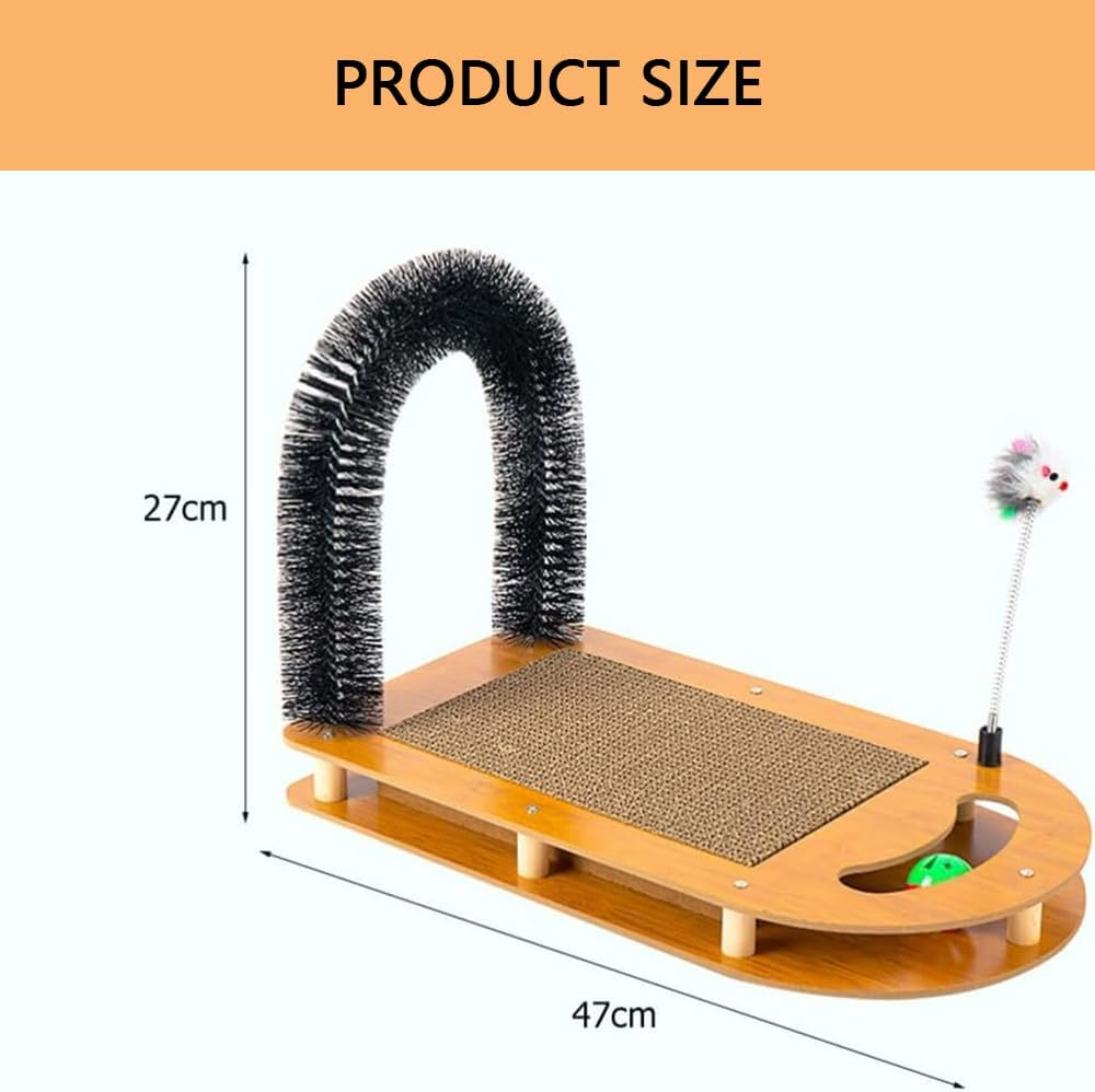 MUSONG Cat Scratching Post and Toy Set &ndash; Corrugated Paper Cat Scratch Pad, Indoor Cat Scratcher Tower with Ball and Toys, Carpet Scratch Pad & Self-Grooming Massager for Cats image number 5
