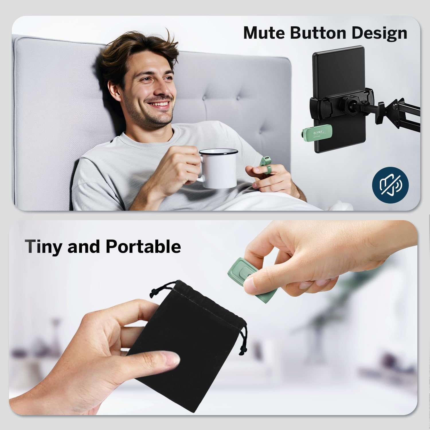 [Case-Friendly] Remote Control Page Turner Ring for Kindle Paperwhite Oasis Scribe Kobo Ereaders, Camera Camcorder Remote Controls, Page Turner Clicker for Iphone Ipad Tablets with Storage Bag image number 3