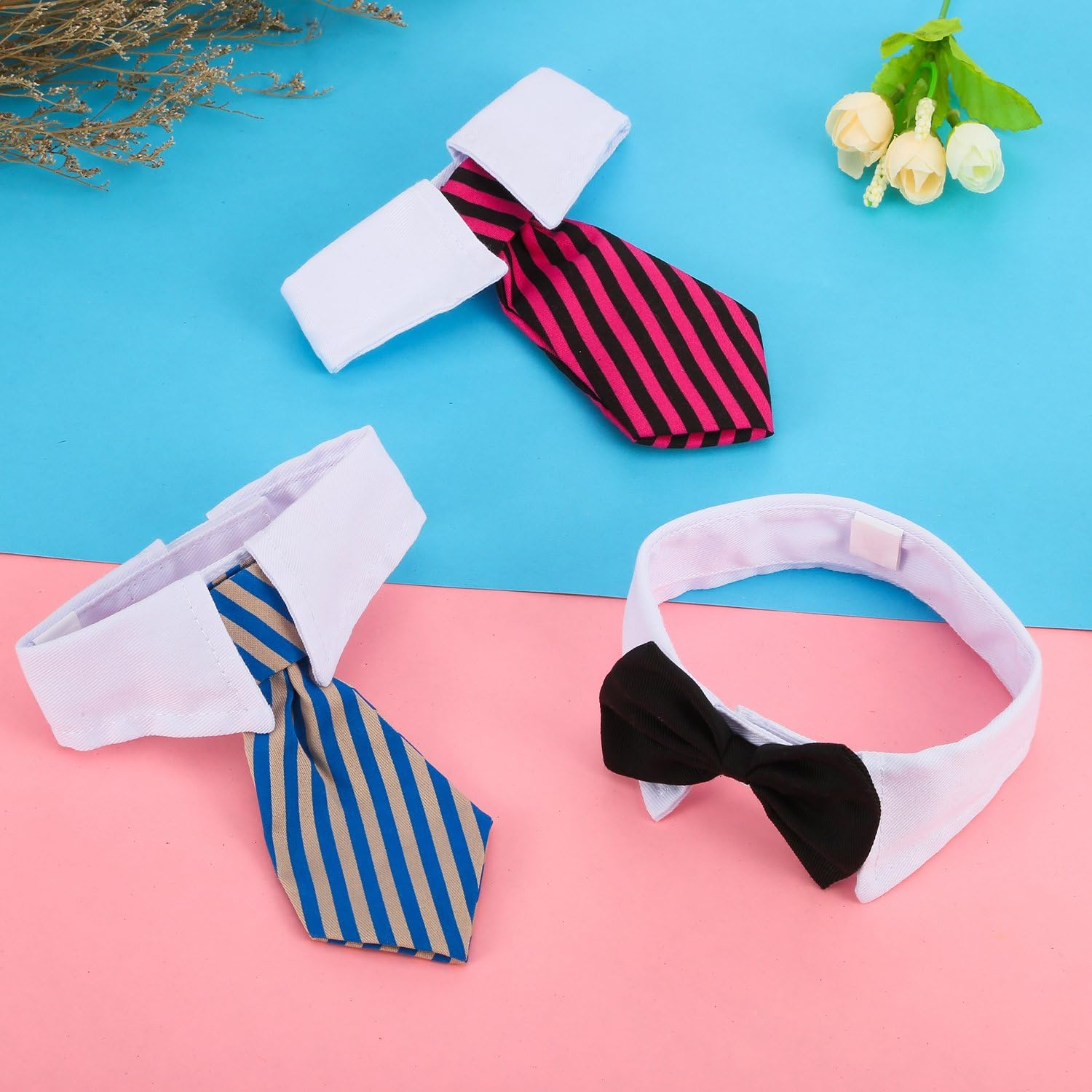 Shappy 3 Pieces Dog Cat Bow Tie Pet Costume Cat Wedding Bowtie Formal Dog Collar Adjustable Necktie Collar for Cat Small Dog Puppy Grooming Accessories (S) image number 3