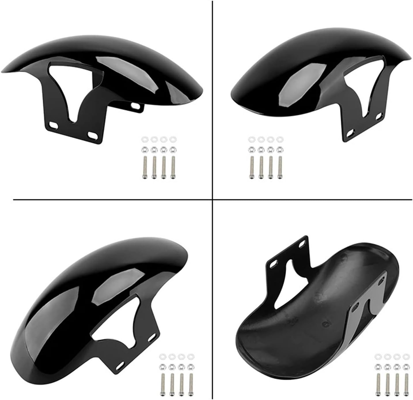 Motorcycle Gloss Black Front Fender Short Mudguards Protector Cover Compatible with Harley Softail M8 Fatboy FLFBS FLFB 2018-Up image number 6