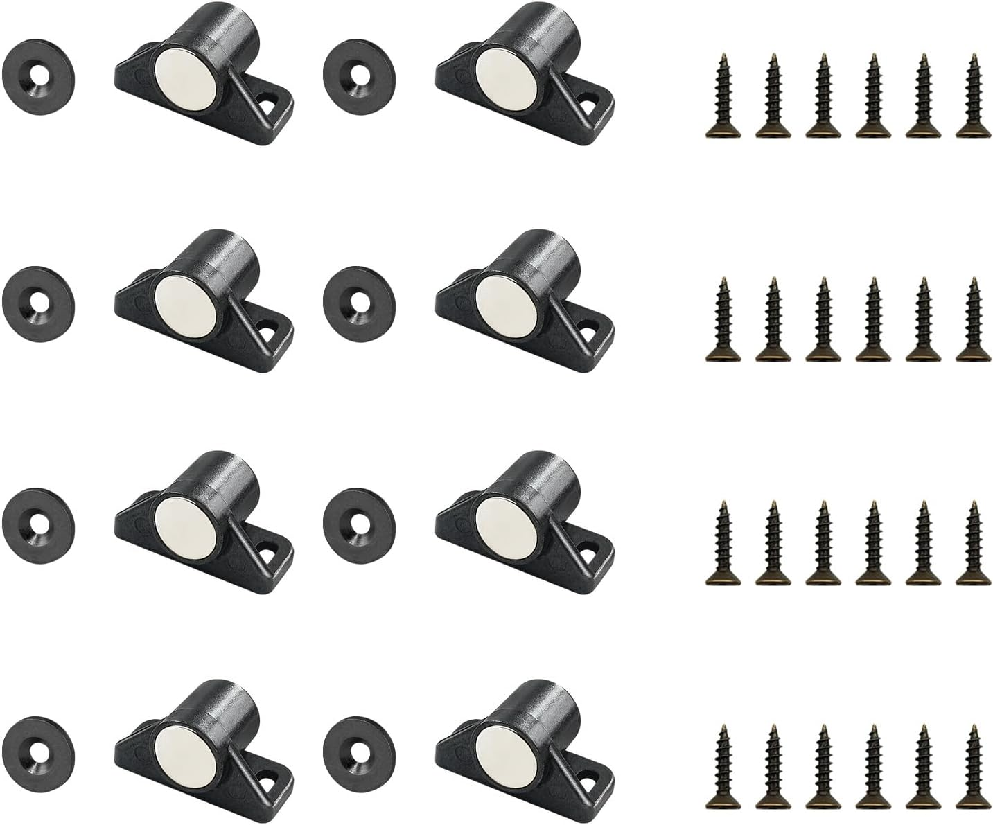 Sunivaca Cabinet Magnets 8 Pack Magnetic Door Catch RV Cabinet Latches and Catches Premium Quality Zinc Alloy Cabinet Door Magnet Catch Hardware for Kitchen Cupboard Closure Closet Door Close - Black - 8, Gun Metal image number 3