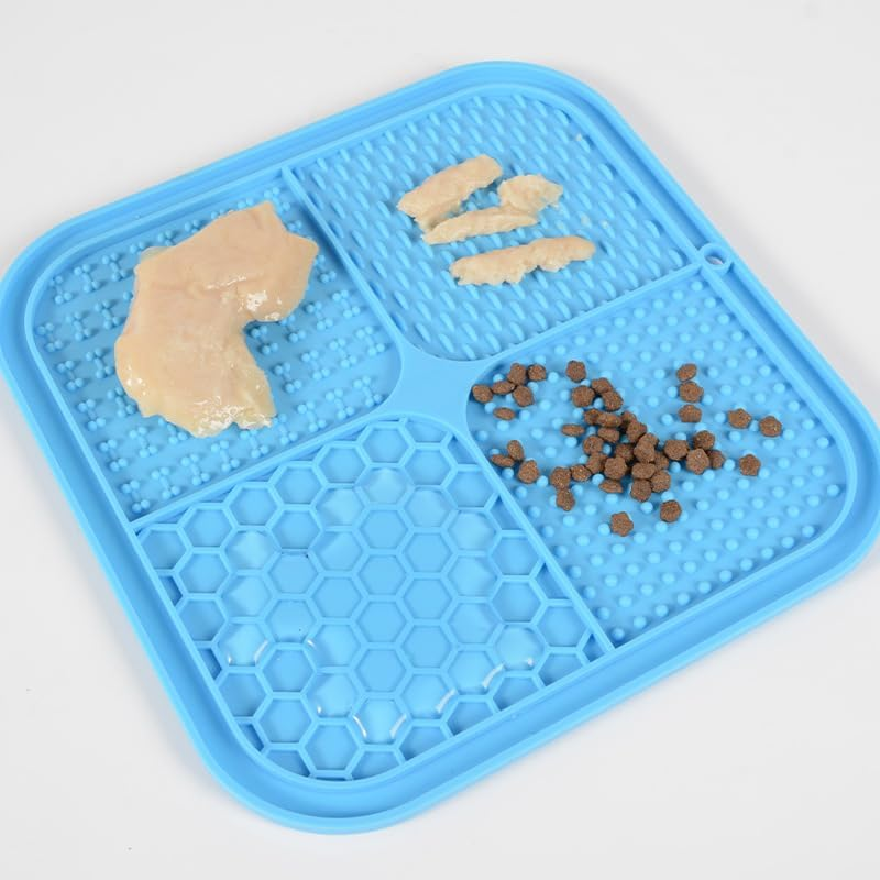 Mat for Dogs & Cats Calming Mat for Anxiety Relief, Boredom Buster, Slow Feeder (Blue, 21 * 21 * 0.8CM) image number 1