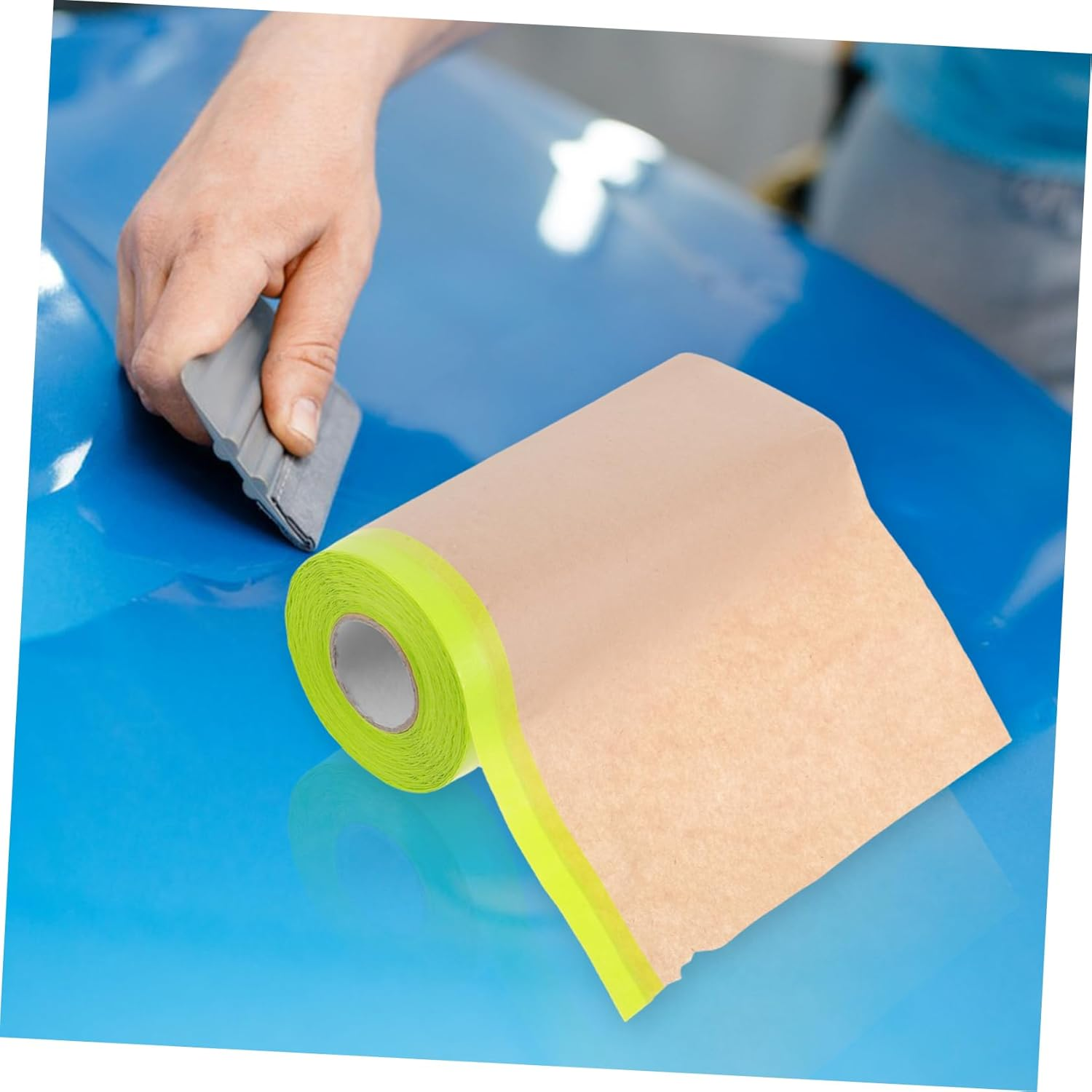 Tofficu 5Pcs Masking Paper for Artists Spray Painters Car Wrapping Adhesive Paint Paper Tape for Tracing Cutting Template Making image number 2