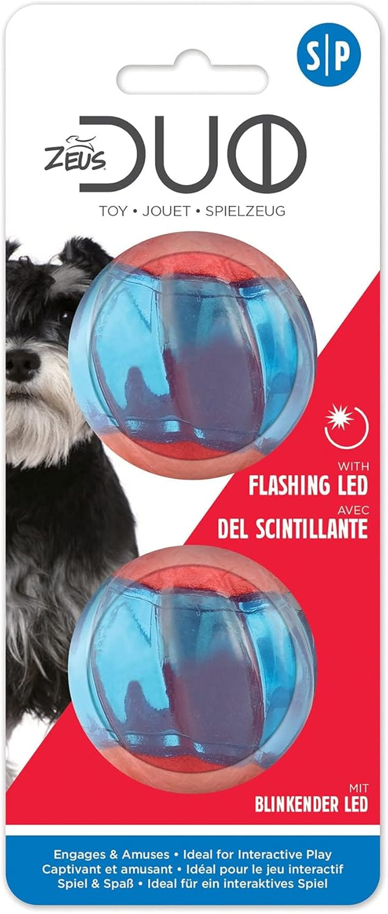 ZEUS Duo Balls with LED, Interactive Dog Toys, Small (96287) image number 3