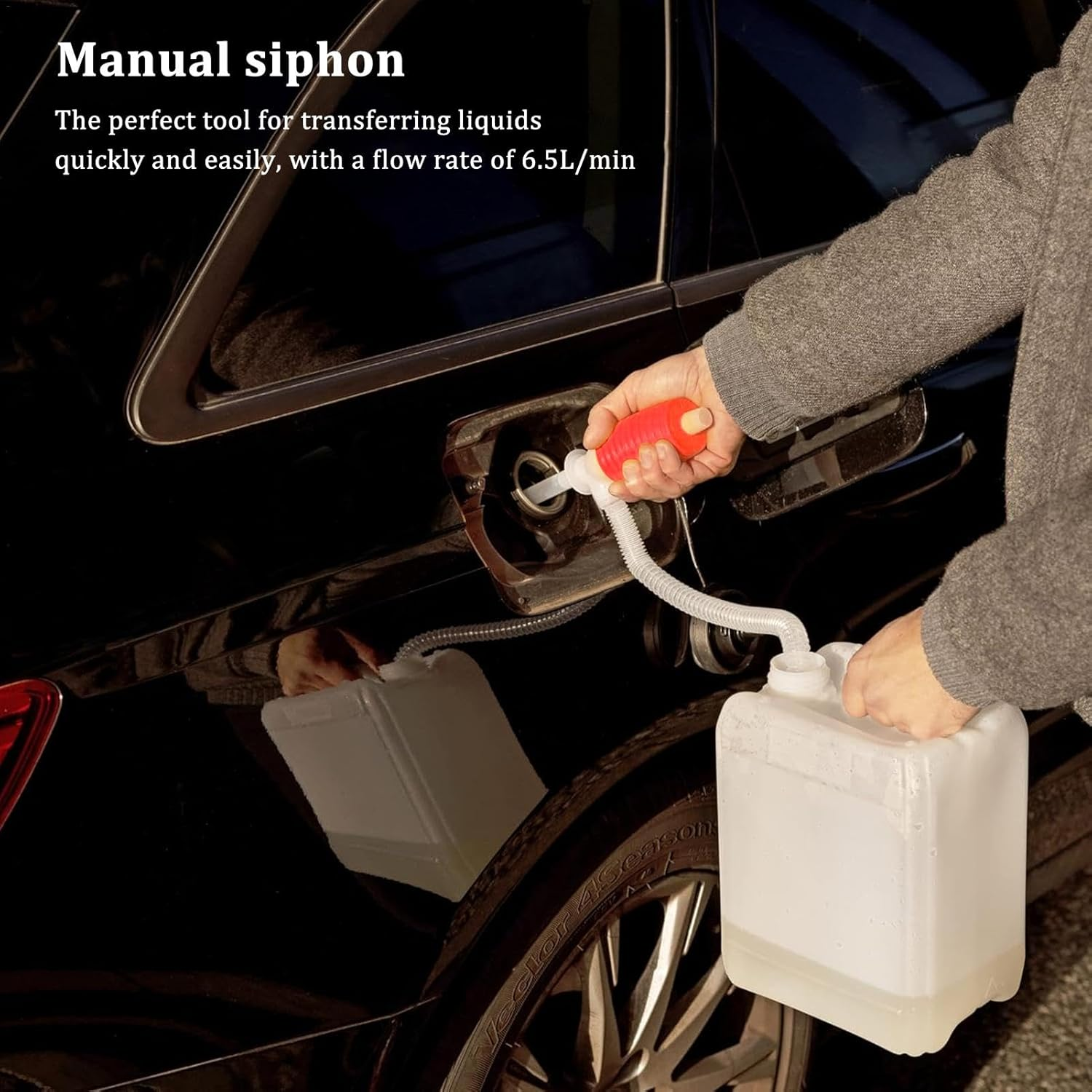 Siphon Pump for Water, Hand-Operated Siphon Pump, Squeezing Siphon Water Pump, Liquid Transfer Pump for Petrol, Motorcycle, Efficiently Transfer Detergents or Water image number 5