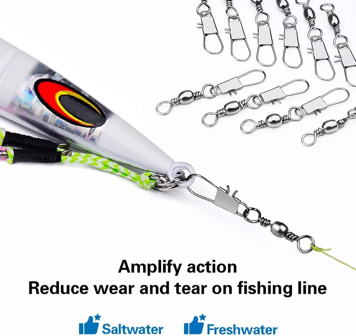 AIMALL 2 Boxes B Type Pin Connector Carbon Steel Shape Swivel Quick Eight Ring Pin Connectors for Fishing Gear Accessories image number 4