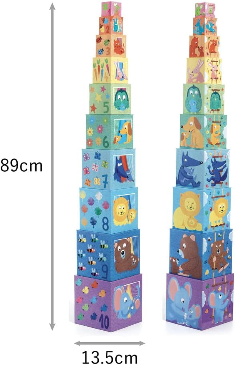 Djeco DJ08510 1-10 Stacking Rainbow Blocks image number 5