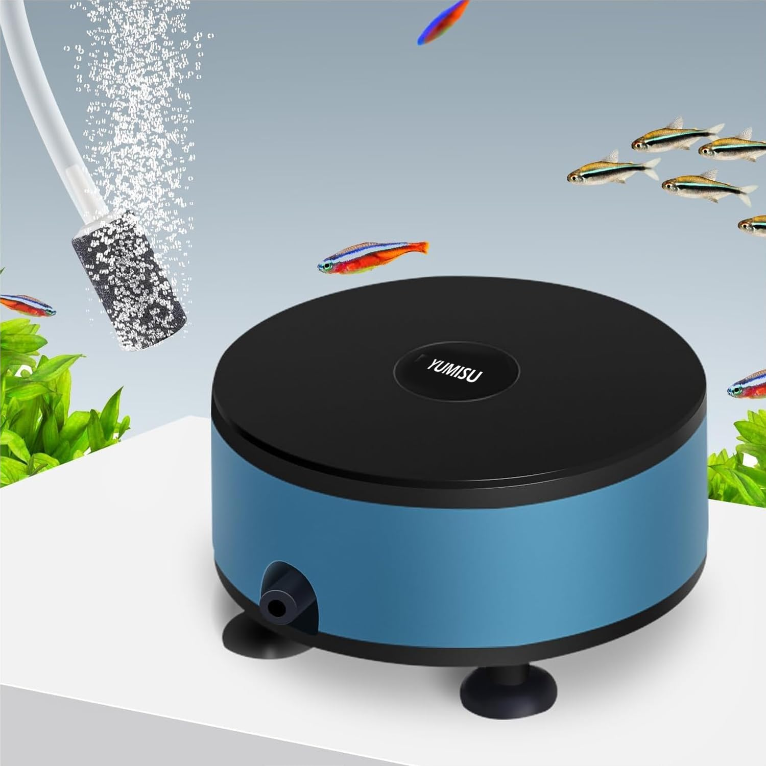 Mini Aquarium Air Pump with Accessories, Quiet Fish Tank Oxygen Pump Portable USB Air Pump Aquarium Bubbler Kit with Air Stone and Airline Tubing for 1.5-7 Gallon Fish Tank Fish Bowl. image number 4