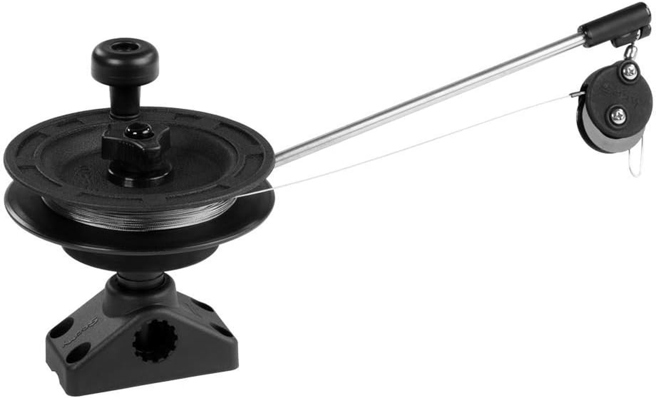 Scotty #1073DP Laketroller Manual Downrigger, Post Mount, Display Packed Black, Small