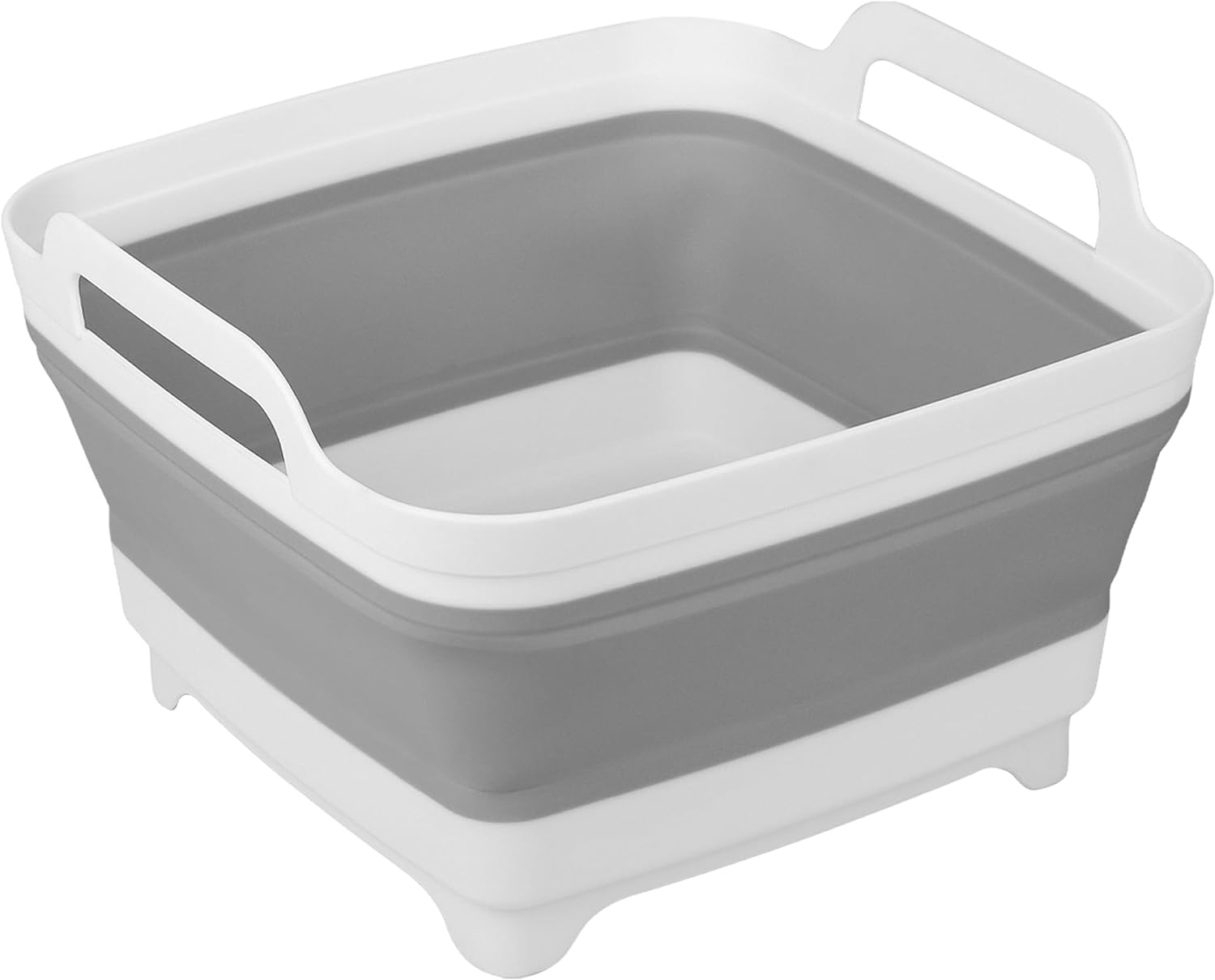 Tiawudi Dishpan for Washing Dishes, 2.4Gal/9L Wash Basin with Draining Plug Carry Handles, Collapsible Bucket for Cleaning, Portable Sink, Foldable Plastic Tub