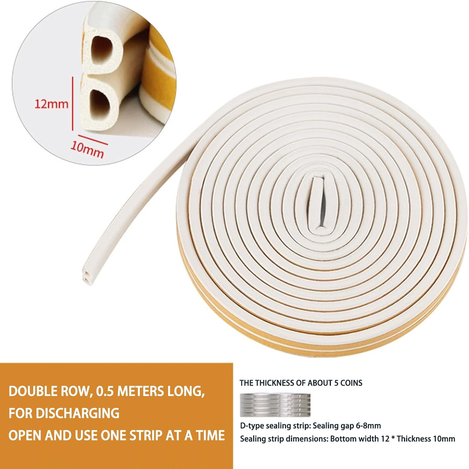Window Seal Strip 20 Feet White Self Adhesive Draft Excluder for Doors and Windows This Versatile Door Seal Strip Provides Effective Weather Stripping and Draft Proofing