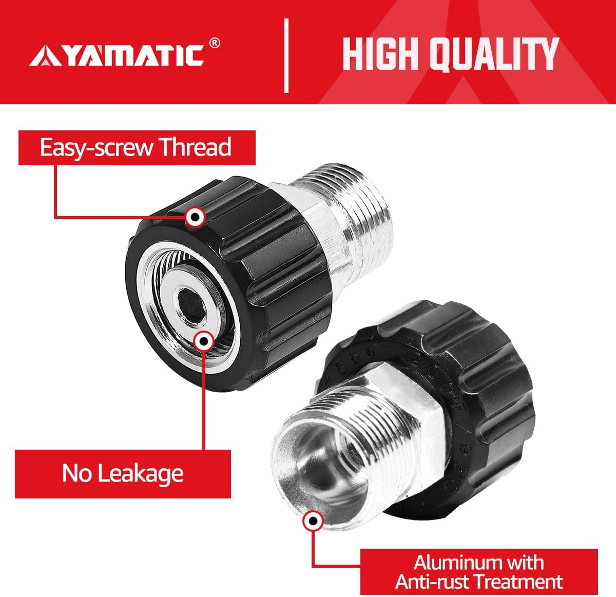 YAMATIC Pressure Washer Adapter, Metric M22-14Mm Male to M22-15Mm Female Fitting, Connect M22-14Mm Pressure Washer Hose with M22-15Mm Outlet Pressure Washer and Gun(1 PCS) image number 1