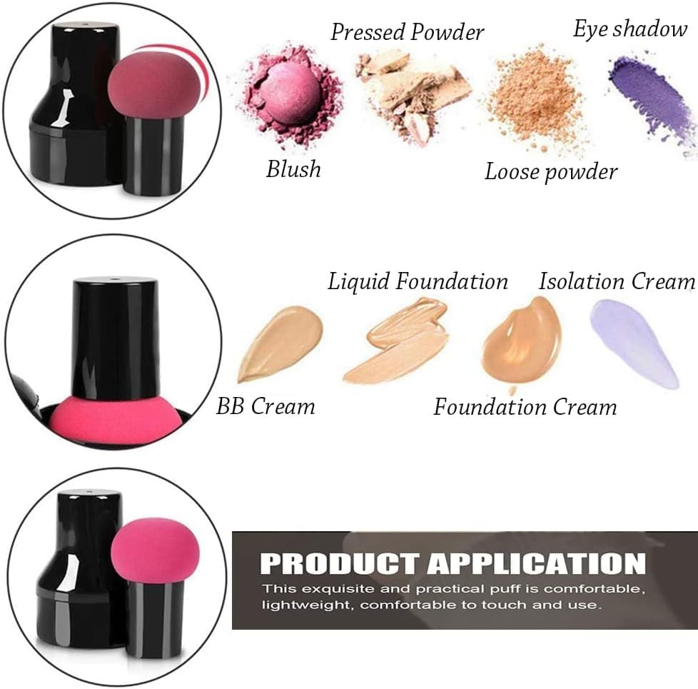 3 Pieces of Foundation Sponge Powder Puff Mushroom Head Dry and Wet Makeup Sea Surface Makeup Puff Beauty Makeup Brush Sponge Band Concealer BB Cream Foundation Makeup Tool image number 5