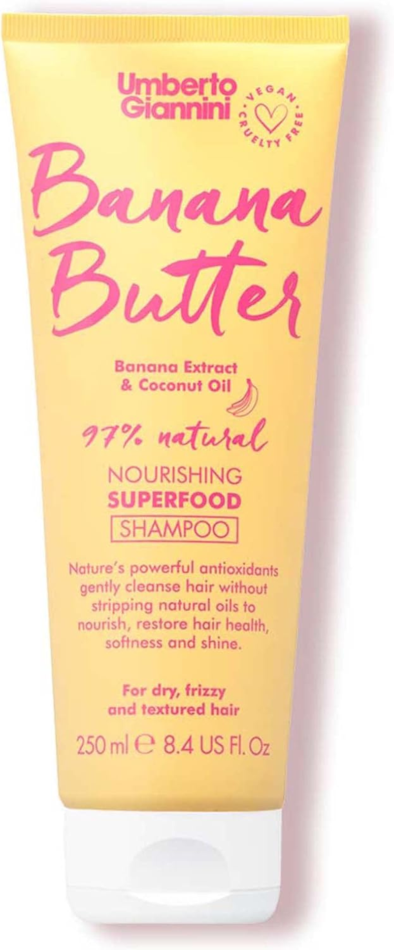 Umberto Giannini Banana Butter Nourishing Superfood Shampoo, Vegan & Cruelty Free Moisturising Formula for Dry, Textured or Frizzy Hair, 250 Ml image number 5
