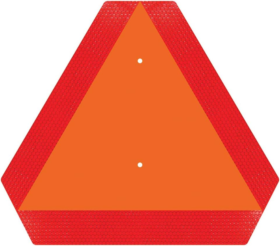 Ignixia Slow Moving Vehicle Sign, 0.4 Mil Rust Free Aluminium Slow Moving Vehicle Triangle Signs, 14&rdquo;X 16&rdquo; Inches Orange Base with Reflective Border, SMV Sign for Golf Cart, UTV, Safety Signs image number 5