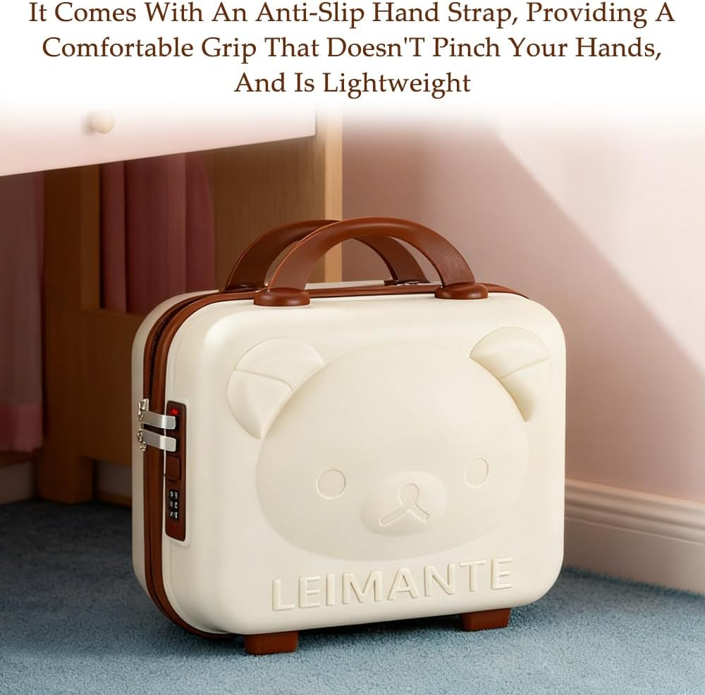 Hard Shell Makeup Case Organizer, Portable Mini Suitcase with Combination Locks and Elastic Band, Small Travel Hand Luggage Cosmetic Case for Women Girl image number 1