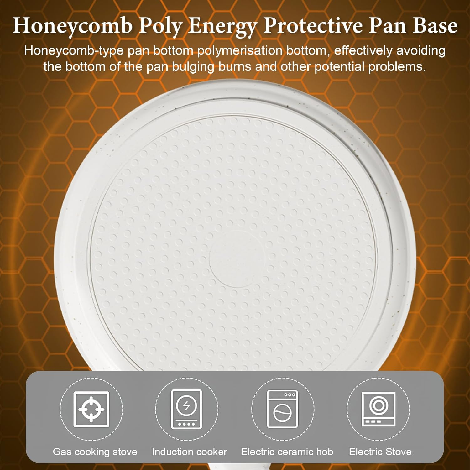 Crepe Pan 24Cm, Non-Stick Frying Pan, Pancake Pan, with Removable Handle, Non-Stick Medical Stone Coating, for All Hobs and Induction Cookers, PFOA Free (White) image number 6