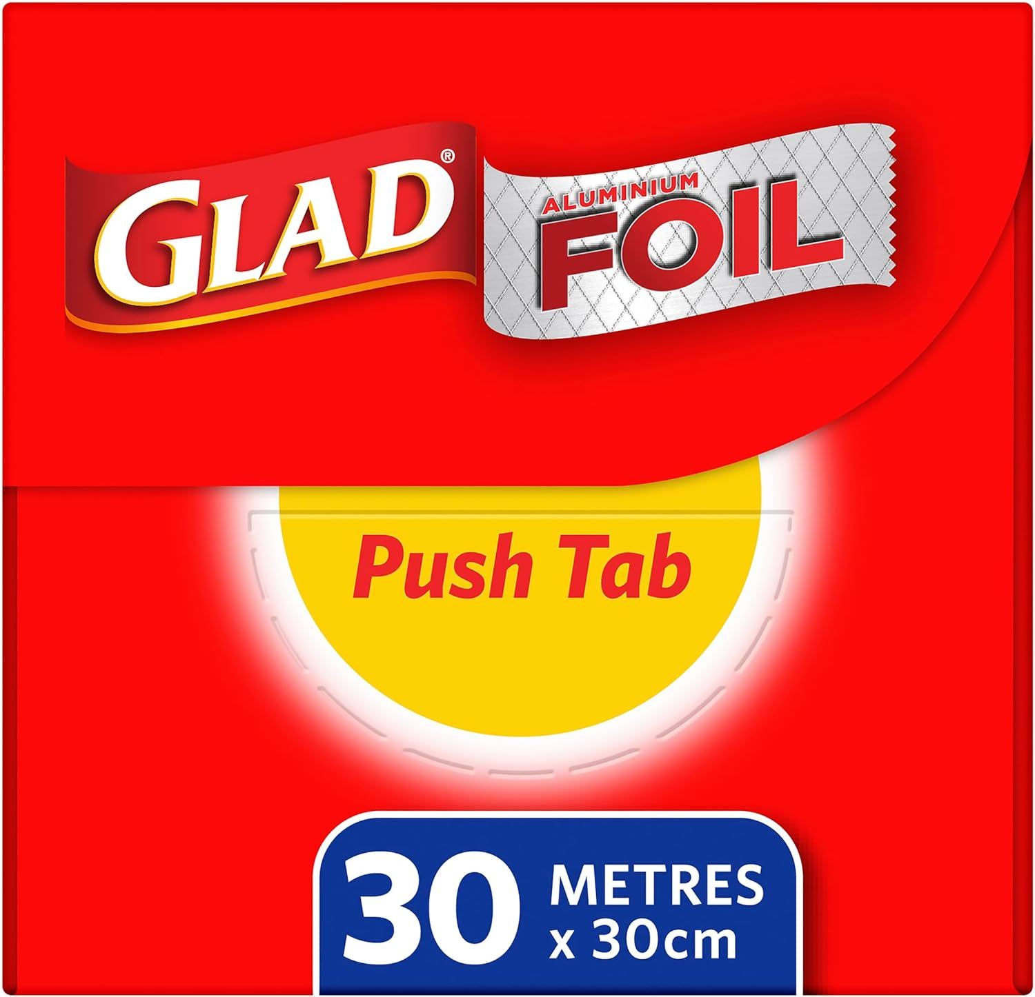Glad Aluminium Foil, 30 Metre Aluminum Foil for Grilling, Roasting, Baking, and Food Storage to Preserve Freshness, 30M X 30Cm, 1 Count image number 1