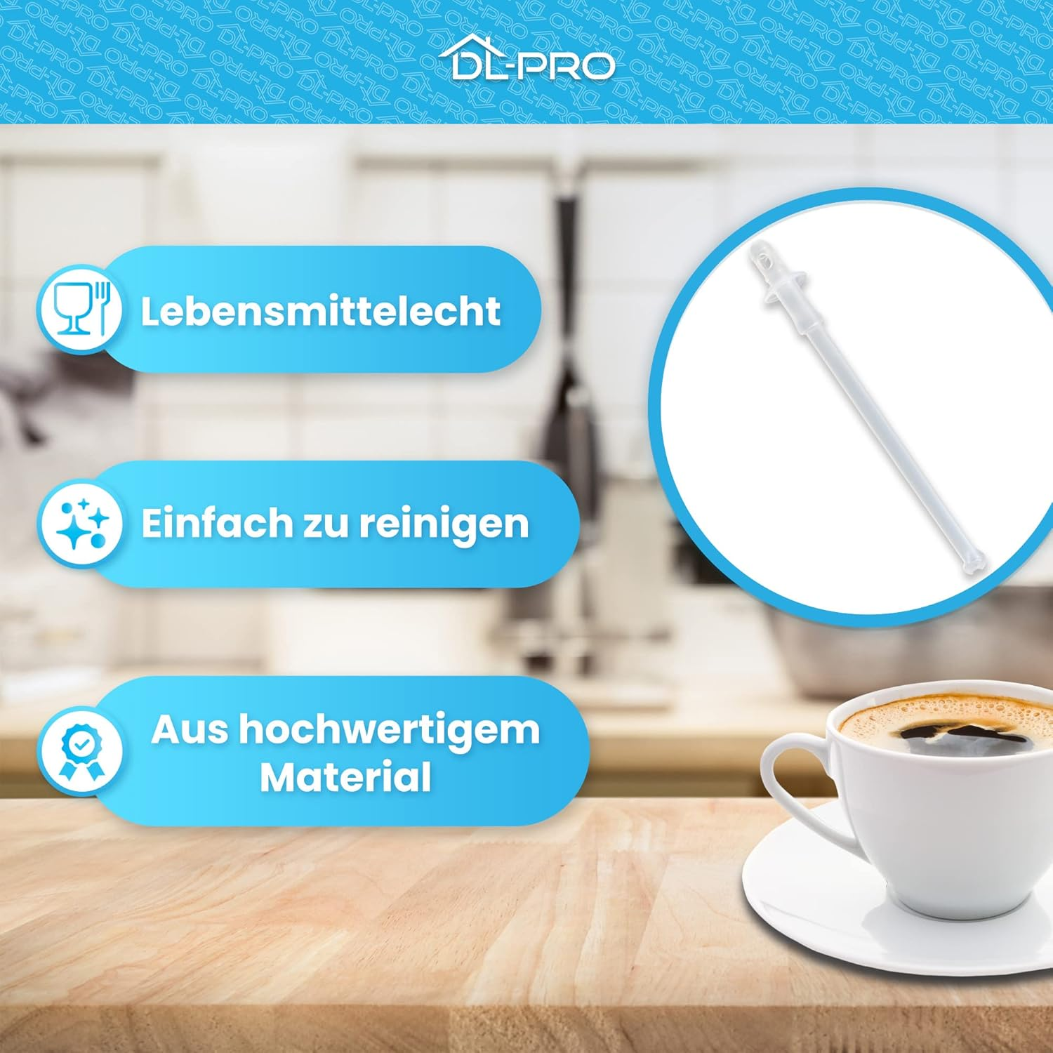 Dl-Pro 3 X Milk Suction Tube for Delonghi 5313246091 + Brush 17 Cm for ECAM656.55 ECAM656.75 Primadonna Elite Coffee Machine Fully Automatic Coffee Machine