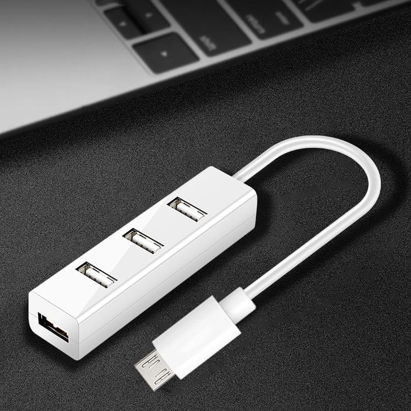 Tunghey Micro USB 2.0 Hub, Micro USB to USB 4 Port OTG Hub for Ras-Pberry Pi Zero (White) image number 4