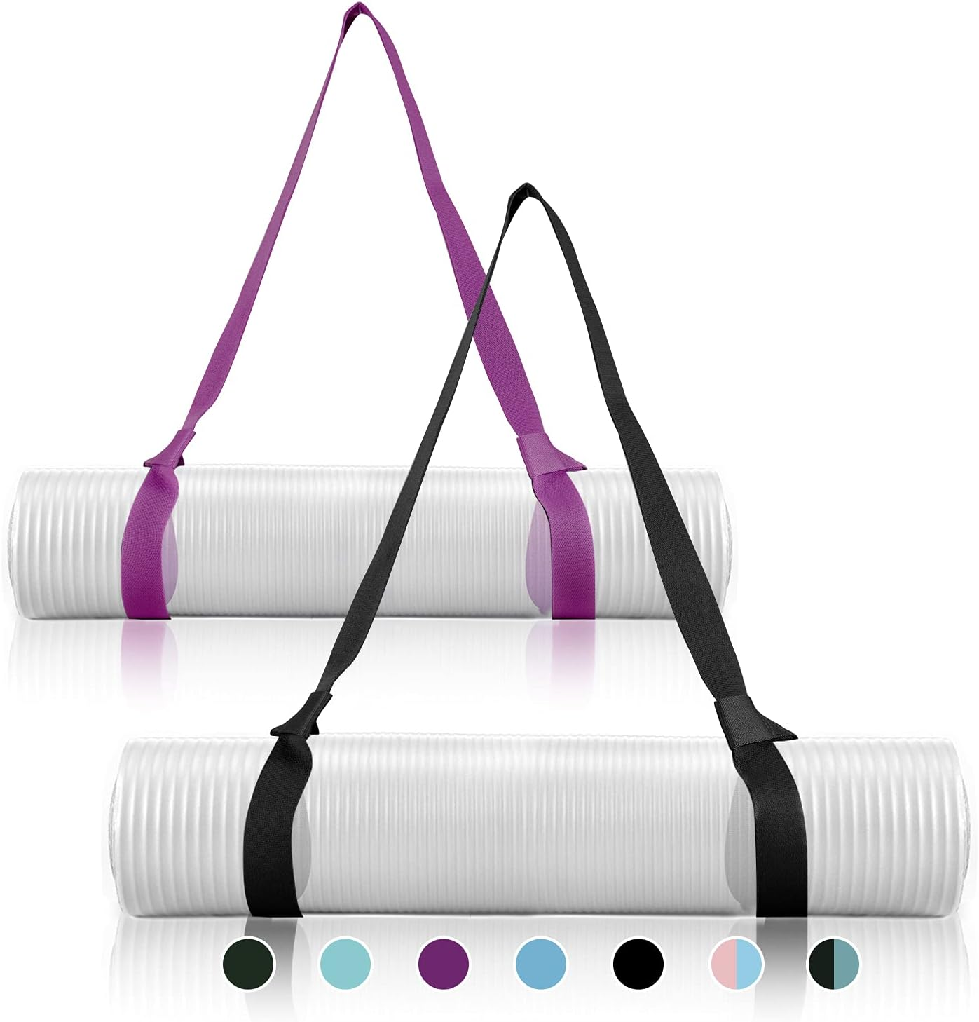 Yizerel 2 Packs Yoga Mat Strap for Carrying, Yoga Mat Carrier, Adjustable Yoga Mat Sling for Yoga Mat Exercise Mat